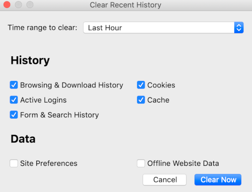 Firefox Clear Recent History